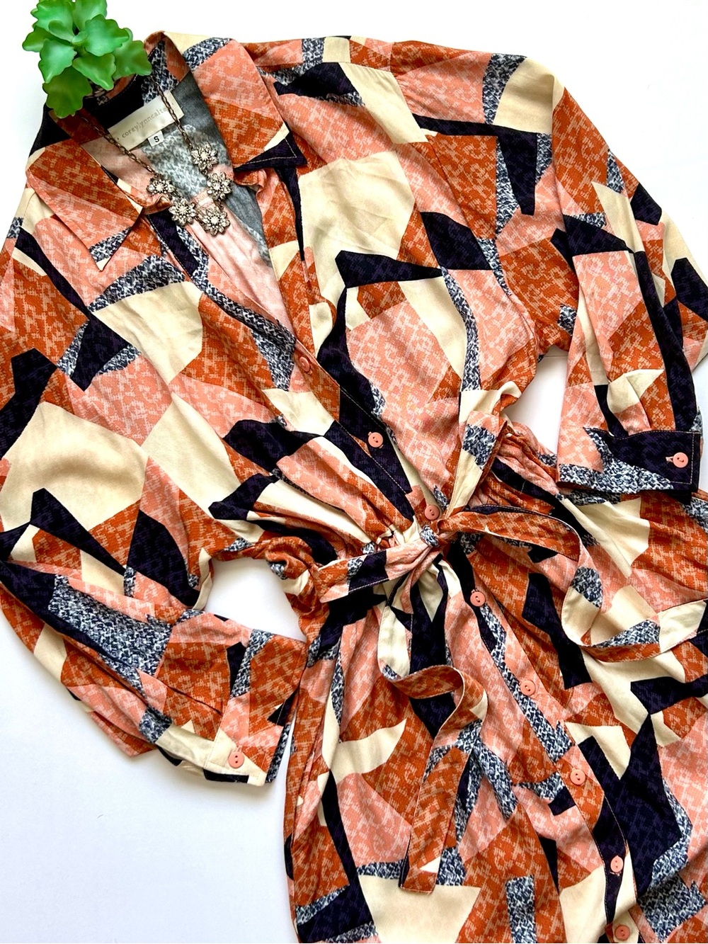 Anthropologie Corey Lynn Calter Abstract Shirtdress Size Small
